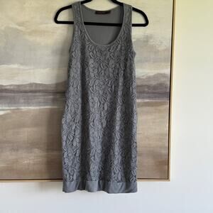 The Limited Gray Lace Tank Sleeveless Shift Dress - Medium